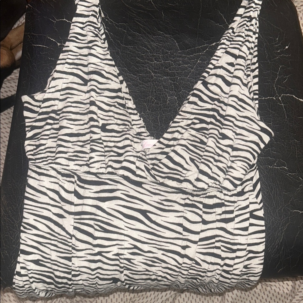 White Zebra Stripe Womens Dress